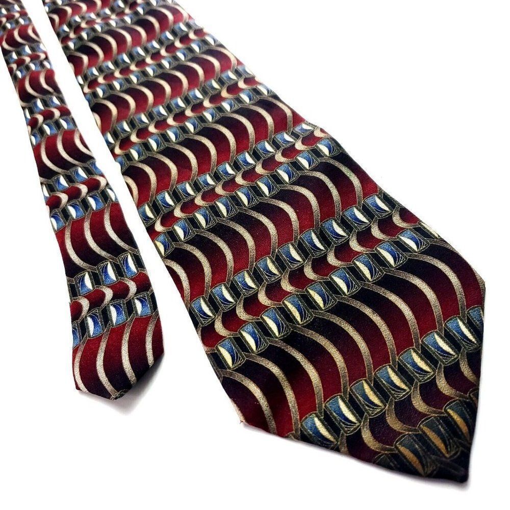 Bradley Scott‎ Silk Tie Multi-Colored Print Print Abstract USA